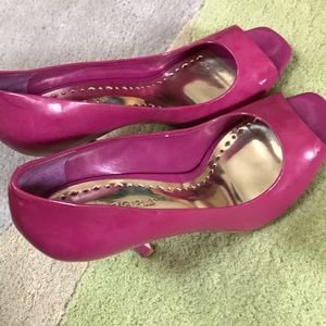 BCBGirls peep toe fuschia heels